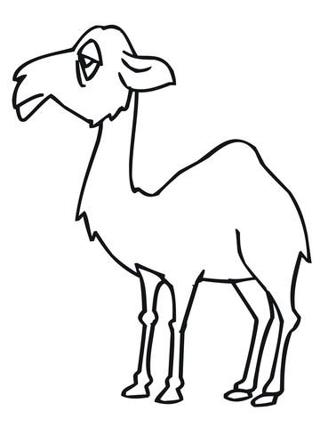 Sad Camel Coloring Page